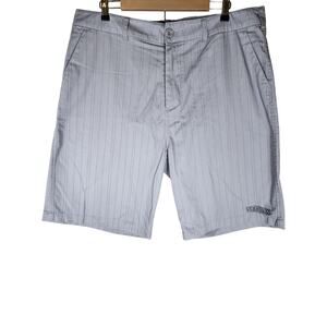 FEARLESS Men's Gray Black Striped Board Casual Shorts SZ 40